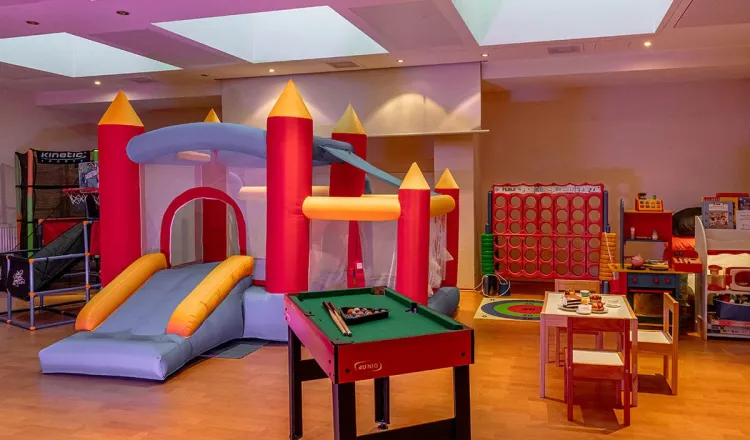 The children's club at the Arkona Strandhotel with bouncy castle, billiards and other children's games.
