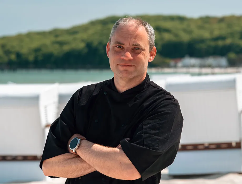 Thomas Fietz, Frühstücksleiter im Arkona Strandhotel am Strand von Binz